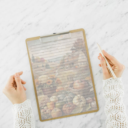 10-pack Brevpapper - Skördetid Pumpaodling - Tryckt A5 Papper - WP521