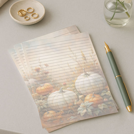 10-pack Brevpapper - Pumpor på en åker - Tryckt A5 Papper - WP522