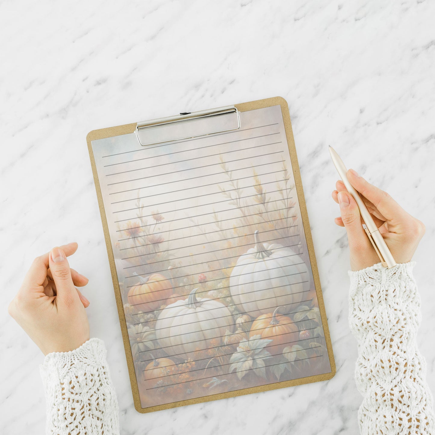 10-pack Brevpapper - Pumpor på en åker - Tryckt A5 Papper - WP522