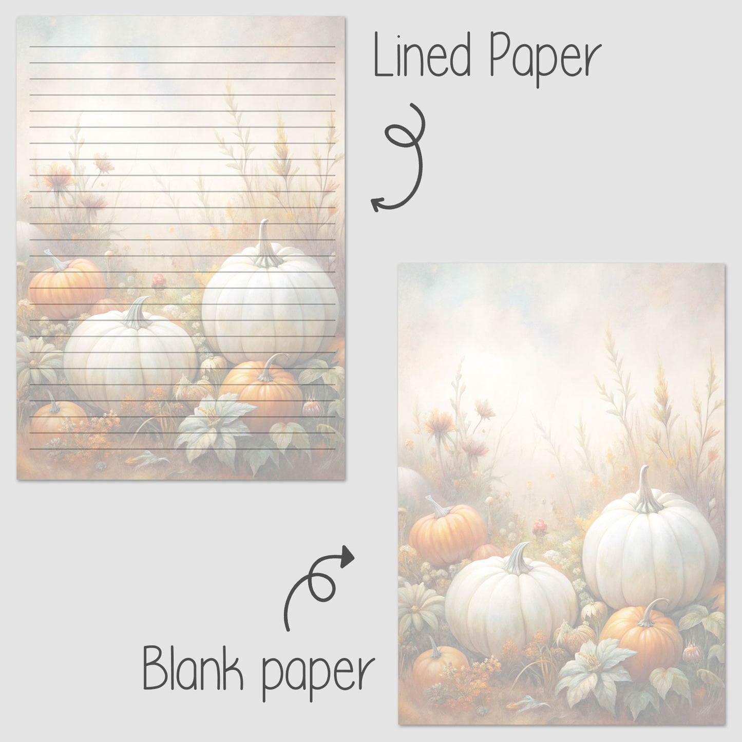 10-pack Brevpapper - Pumpor på en åker - Tryckt A5 Papper - WP522