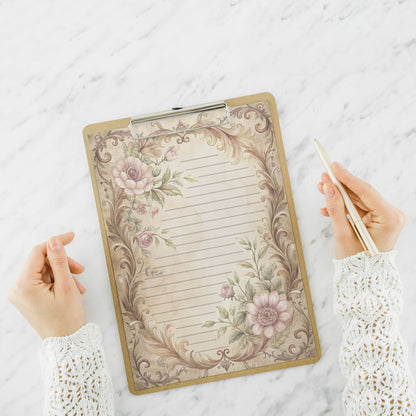 10-pack Brevpapper - Sagobok sida Blommig Baroque - Tryckt A5 Papper - WP524