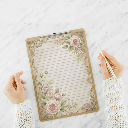 10-pack Brevpapper - Sagobok sida Blommig Baroque - Tryckt A5 Papper - WP526