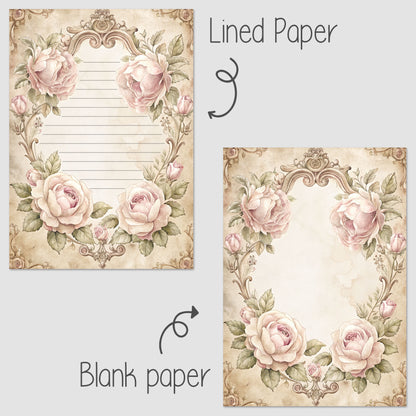 10-pack Brevpapper - Sagobok sida Blommig Baroque - Tryckt A5 Papper - WP527