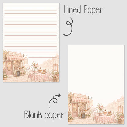 10-pack Brevpapper - Cozy Café Coffee Shop - Tryckt A5 Papper - WP545