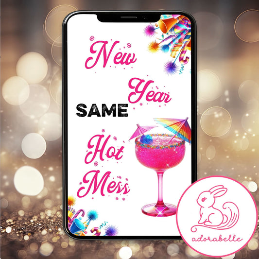 Digitalt Nyårskort 2026 – Animerad Videohälsning utan ljud (Hot Mess) - Direktnedladdning