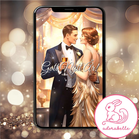 Digitalt Nyårskort 2026 – Animerad Videohälsning utan ljud (Dans) - Direktnedladdning