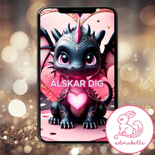 Digitalt Alla Hjärtans Dag kort 2026 – Animerad Videohälsning utan ljud (Drake) - Direktnedladdning